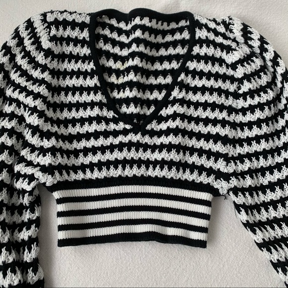 For Love and Lemons Cotton knit cropped sweater - Picture 2 of 5